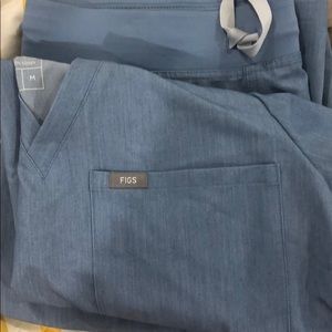 FIGS Catarina Top Heather Blue